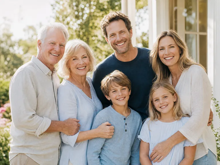 A welcoming multi-generational family enjoying time together